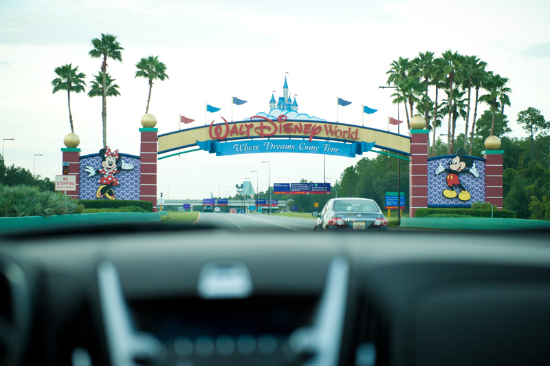 Walt Disney World, Disney, Disneyland, Florida, Sign, Entrance, Parks, Driving,