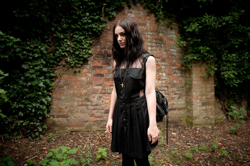 FAIIINT, Outift, Black, Lace, Three Floor, Cut Out, Lace Back, Shirt, Dress, Military, Button, Pockets, Pleated, Balenciaga, City, Bag, Topshop, Boots, Lion Claw, Necklace, Pendant, Gothic, Creepy, WIWT, OOTD