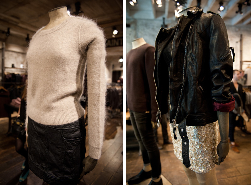 All Saints, Fashion's Night Out, FNO, 2012, Collection, Autumn, Winter, Party, New Season, Leather, Coat, Jacket, Store, Mannequin, Black, Grey, Sequin, Mohair, Jumper, Sweater