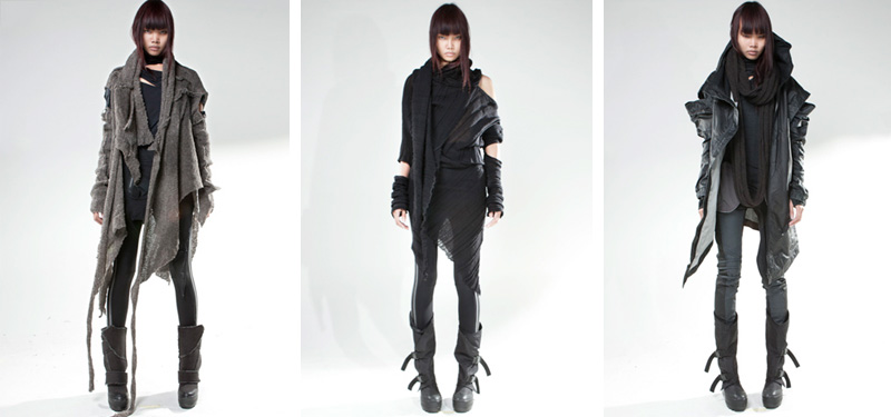 Demobaza AW13 collection, draped, grunge, gothic, dark style