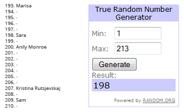 2nd Birthday Giveaway Winner!