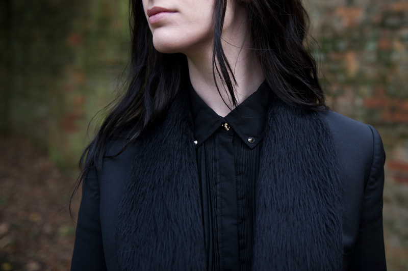 Fashion blogger Stephanie of FAIIINT wearing Todd Lynn x Topshop jacket, Heart by Nana Judy chiffon shirt