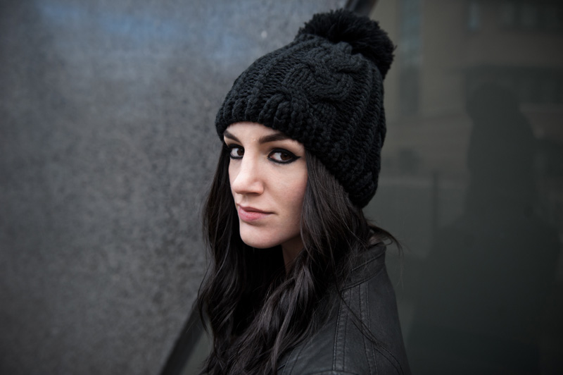 Fashion blogger Stephanie of FAIIINT wearing OASAP knitted pom pom beanie