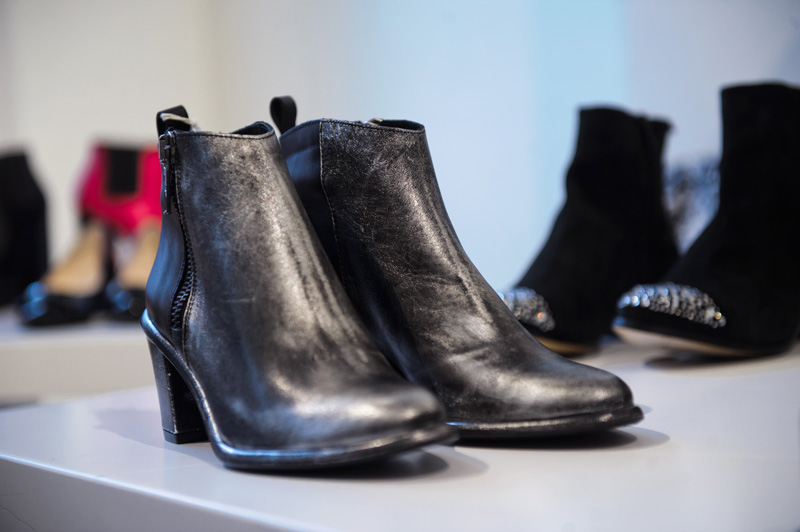 London fashion weekend designer shopping, Somerset House. Miista silver black metallic boots.