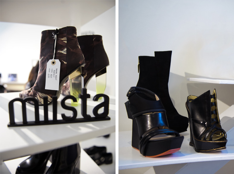 London fashion weekend designer shopping, Somerset House. Miista heels & Atlanta Weller wedges & shoes.