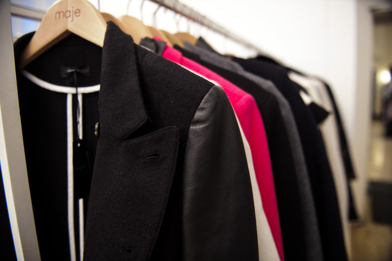 London fashion weekend designer shopping, Somerset House. Joseph jackets & coats.
