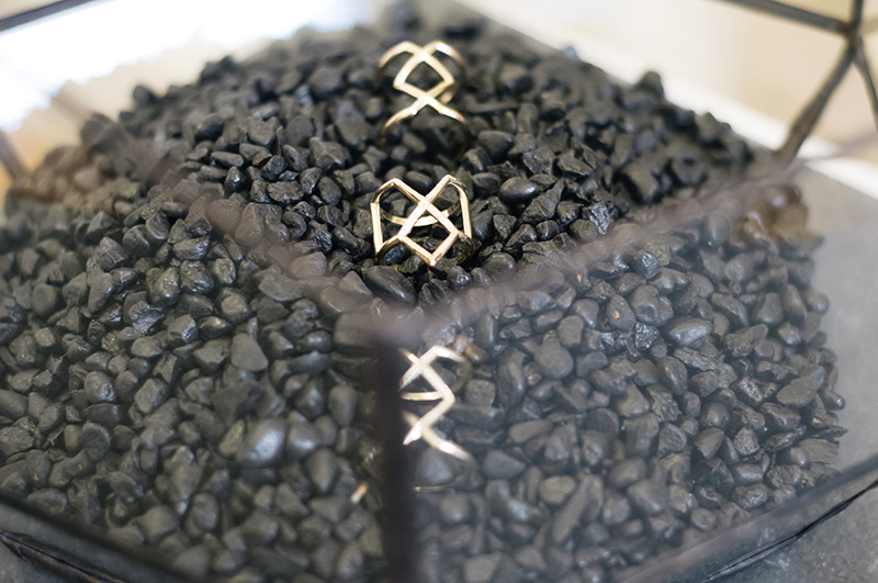 London Fashion Week Spring Summer 2015 Designer Showrooms Somerset House Rachel Boston Jewellery gold runes rings