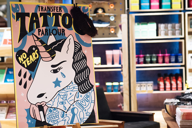Urban Outfitters Leicester Store Launch temporary transfer tattoo parlour