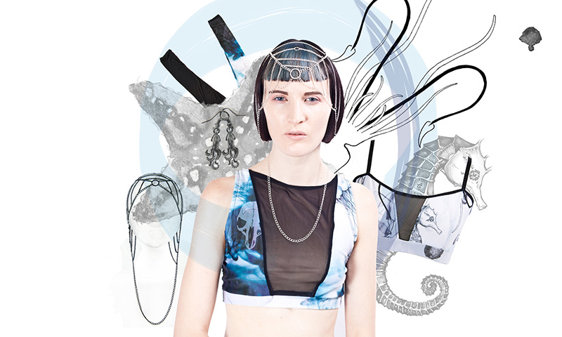 Sanctus Spring Summer 2015 Water clothing collection lookbook. Underwater prints, fluid draped fabrics.
