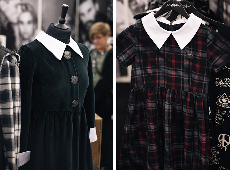 FAIIINT fashion blogger meet up event at London Edge 2015 Olympia Exhibition Centre. Disturbia clothing witchy white collar velvet & plaid dress.