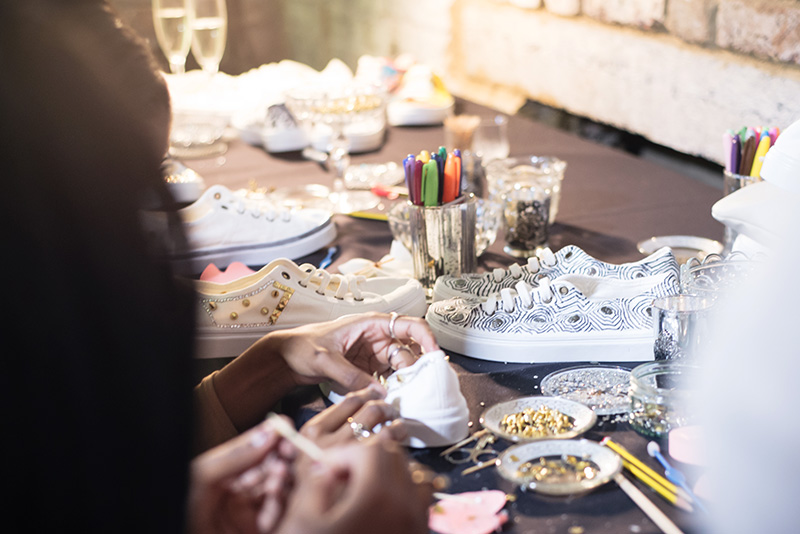 FAIIINT at Next #shoeboxjukebox fashion blogger event shoes party with Company Magazine. Customising sneakers.