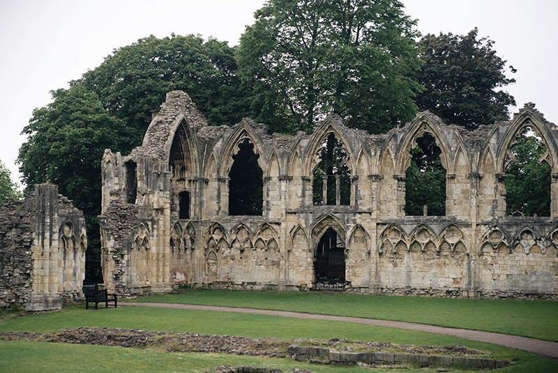 FAIIINT York weekend break. Yorkshire Museum gardens & ruins of St. Mary's Abbey.