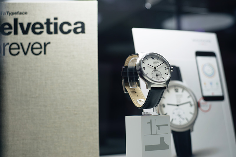 FAIIINT WatchPro Hot 100 party at The Roof Gardens Kensington London with Swarovski. Mondaine Helvetica no 1 smart watch display.
