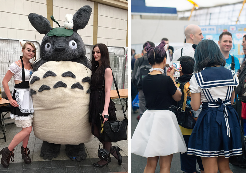 FAIIINT Hyper Japan Festival 2015 at The o2 London. V Cosplay Totoro realistic costume, school girls, sailor fuku.