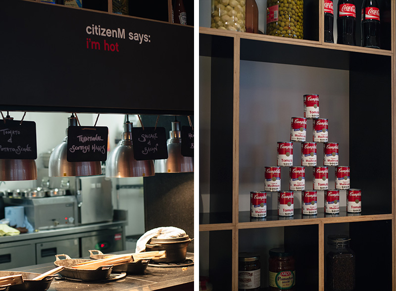 Citizen M Hotel Glasgow Canteen hot breakfast food