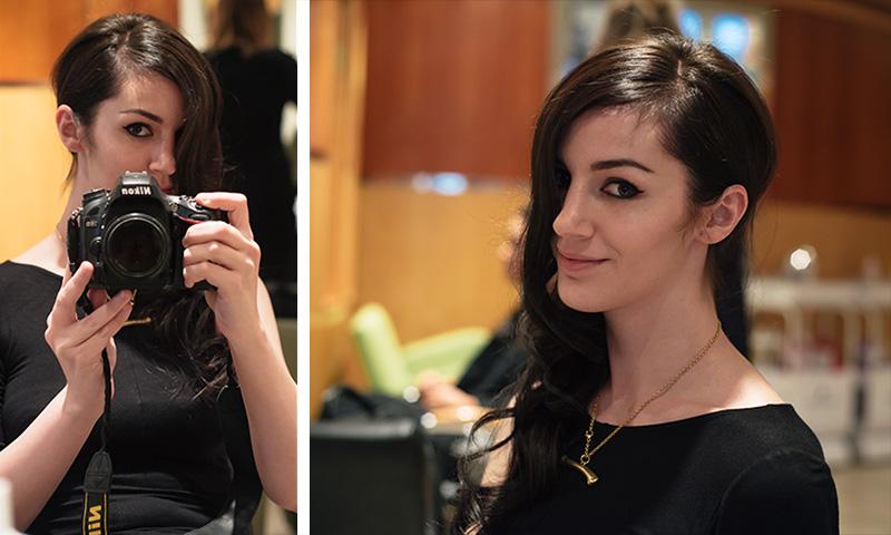 Rainbow Room salon George's Square Glasgow. Stephanie of FAIIINT with hair ready for the Scottish Style Awards.