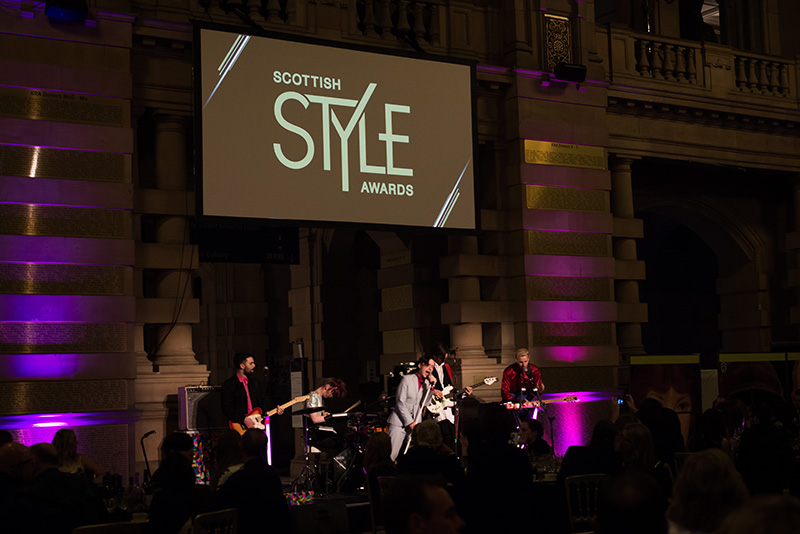 FAIIINT Scottish Style Awards 2015 at Kelvingrove art gallery and museum in Glasgow. White band perform.