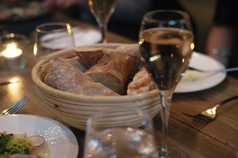 FAIIINT The Gannet Glasgow Champagne Sundays. Bread basket.