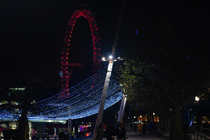 FAIIINT London Eye and Southbank lights at night.