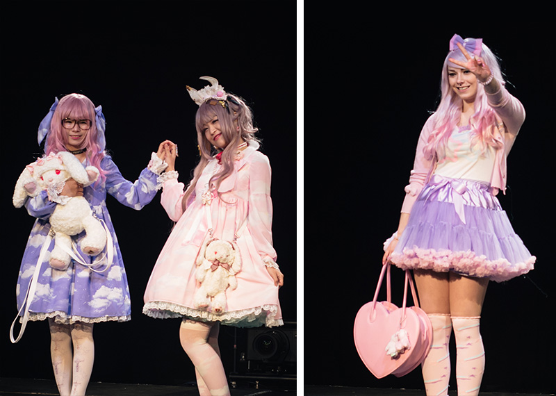 Hyper Japan Christmas Market 2015 at Tobacco Dock London. Fashion show cute pastel sweet lolita style.