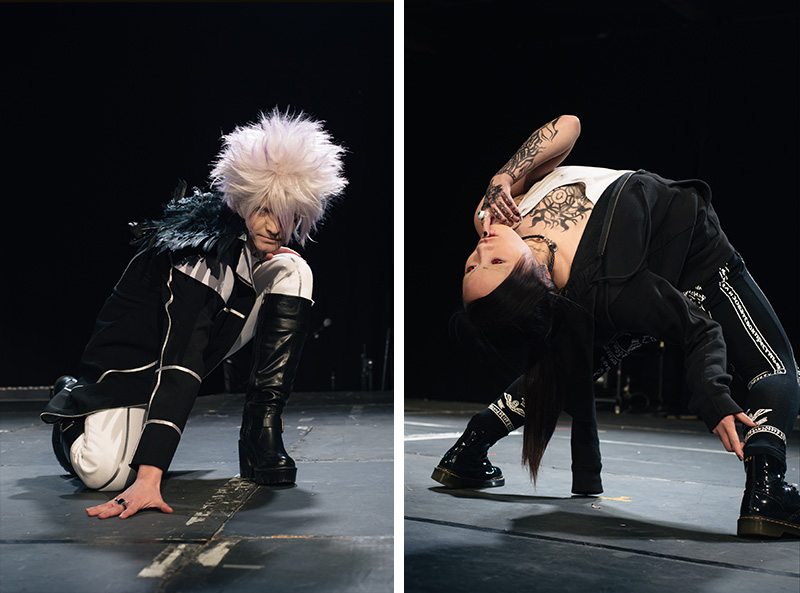 Hyper Japan Christmas Market 2015 at Tobacco Dock London. Cosparade cosplay Uta from Tokyo Ghoul.