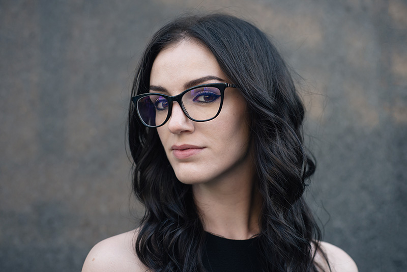 Fashion blogger Stephanie of FAIIINT wearing Vision Express black Heritage glasses frames eyewear