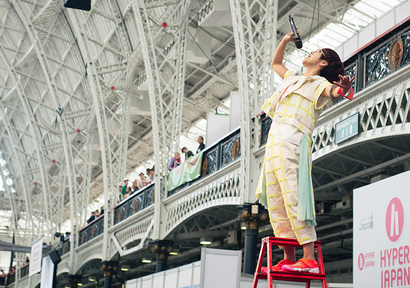MC Itsuka J-pop rap Charisma.com performing live at Hyper Japan festival 2016 Kensington Olympia.