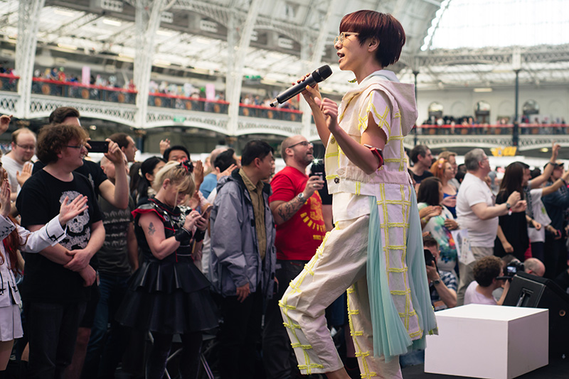 MC Itsuka J-pop rap Charisma.com performing live at Hyper Japan festival 2016 Kensington Olympia.