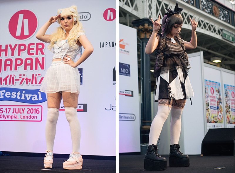 Hyper Japan festival 2016 Kensington Olympia. Kawaii cute and gothic lolita outfits at the fashion show.