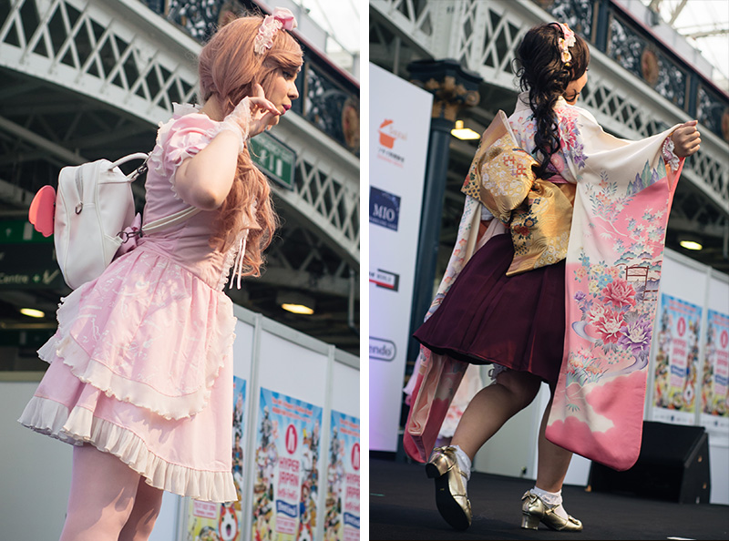 Hyper Japan festival 2016 Kensington Olympia. Kawaii cute and traditional japanese dress kimono at the fashion show.