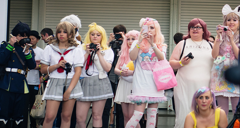 Hyper Japan festival 2016 Kensington Olympia. Kawaii cute and schoolgirl Kogal outfits.