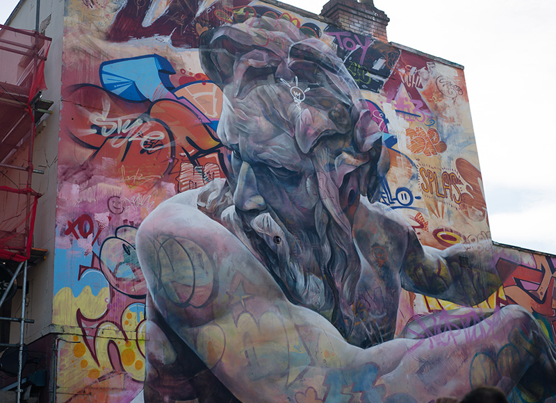 Bristol Upfest street art festival. Mural on building.