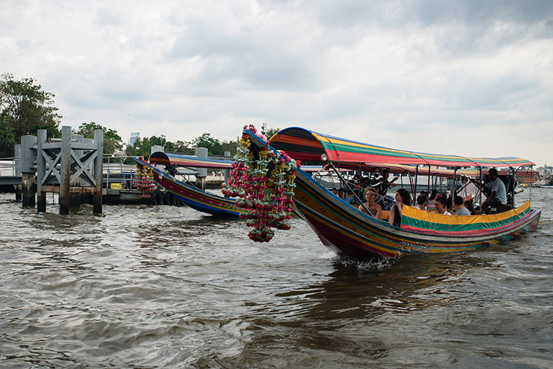 Bangkok Thailand boats Khlongs on the Chao Phraya River.