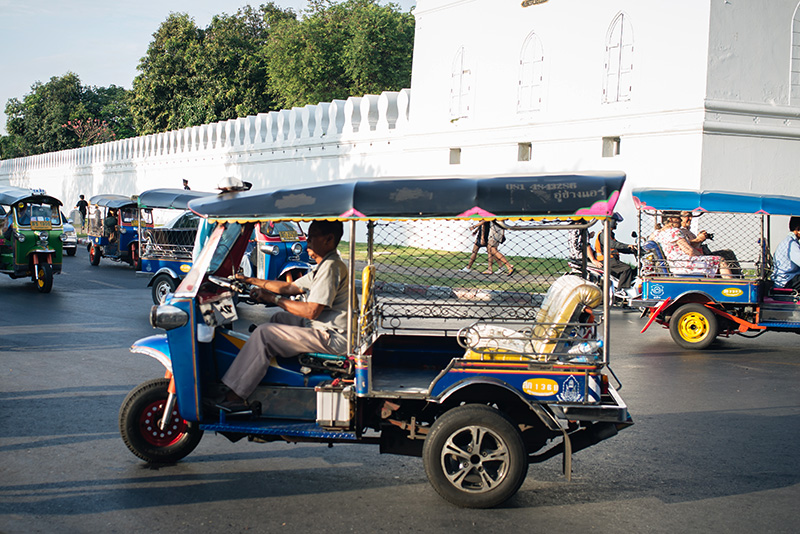 Bangkok Thailand Tuk Tuk traffic.