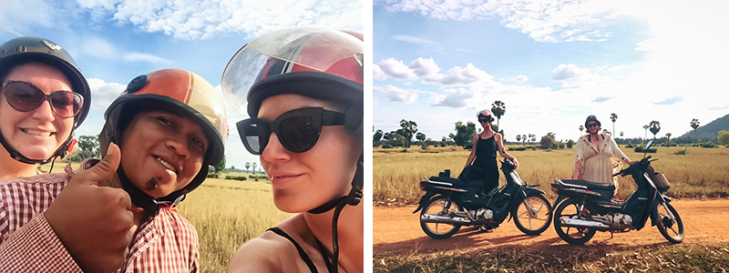 Motorbiking throught the Siem Reap countryside in Cambodia on a Honda Dream with Khmer Ways.