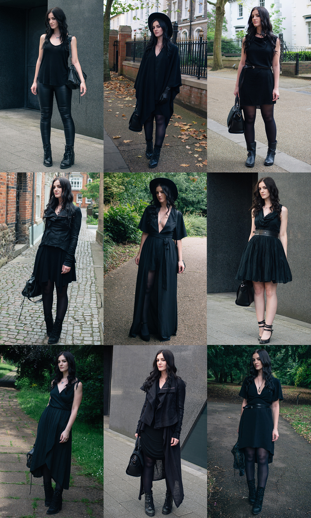 Fashion blogger Stephanie of FAIIINT best dark style all black outfits of the year.