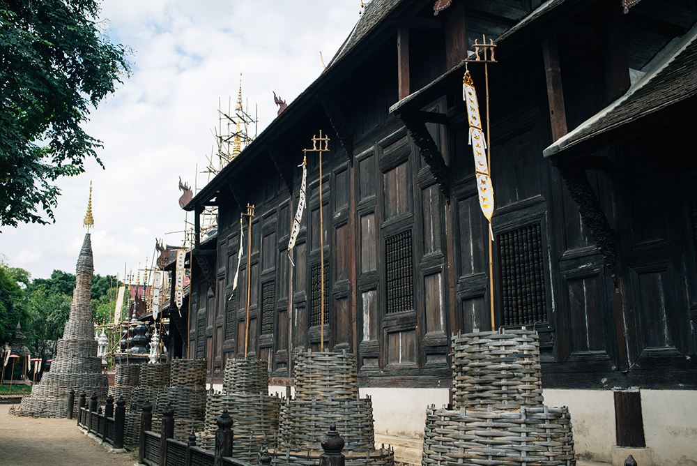 Wat Phan Tao wooden temple Chiang Mai Thailand.