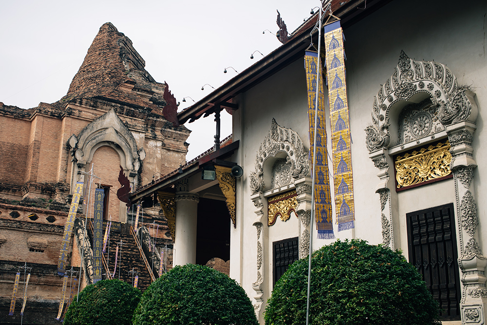 Wat Chedi Luang temple Chiang Mai Thailand.