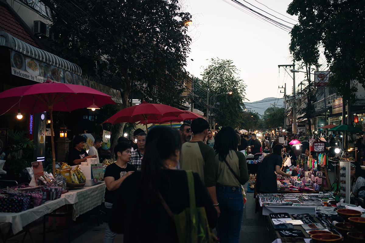 Chiang Mai Thailand sunday walking street market