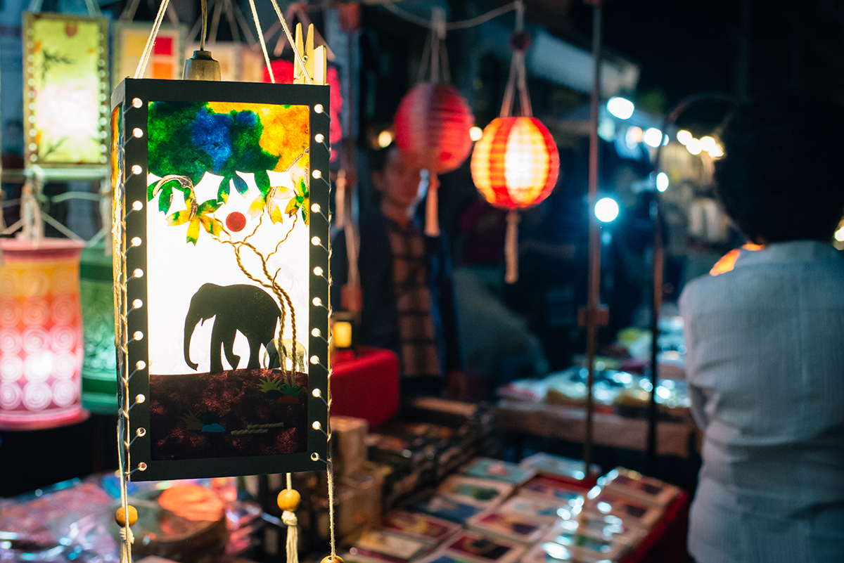 Chiang Mai Thailand sunday walking street market craft stall