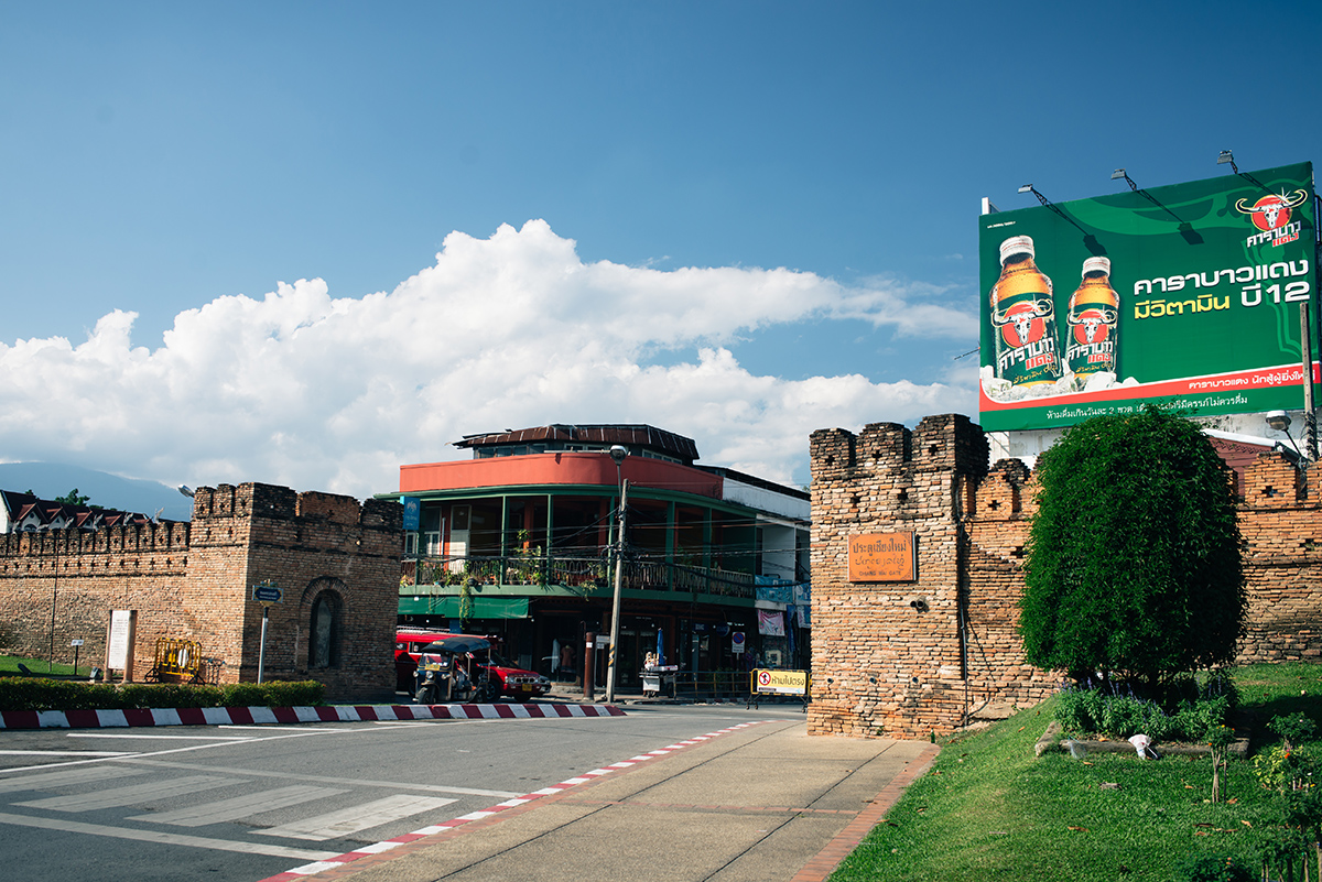 Chiang Mai Thailand streets and Chiang Mai gate