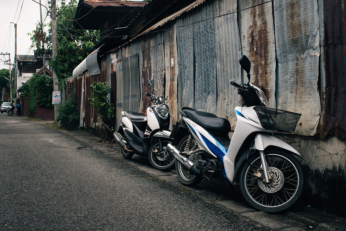 Chiang Mai Thailand streets motorbikes