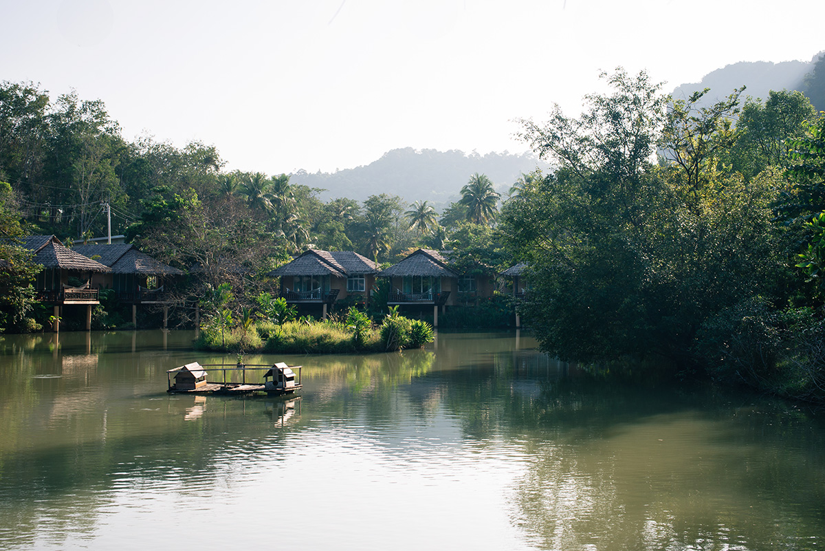 Ban Sainai Resort lake and cliff view Ao Nang Krabi Thailand