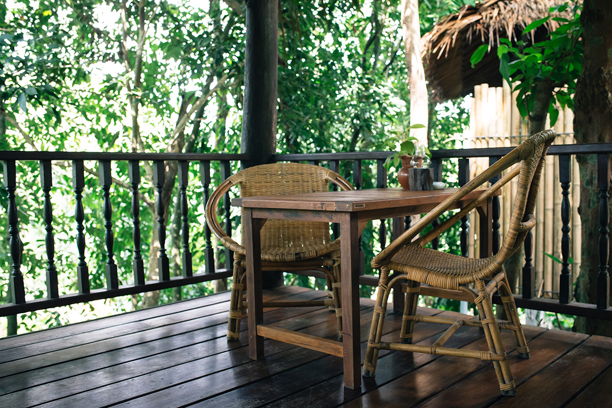 Ban Sainai Resort cottage balcony with garden view Ao Nang Krabi Thailand