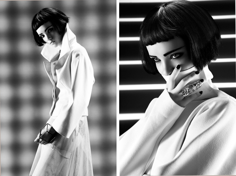 Umberto Barone for Bambi Magazine XIII, graphic novel comic book style fashion editorial, black & white, femme fatale, film noir