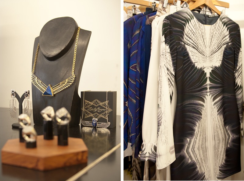 Trace Publicity Autumn Winter 2013 AW13 Press Day, Zoe & Morgan Jewellery, Egyptian, Georgia Hardinge, Dress, prints
