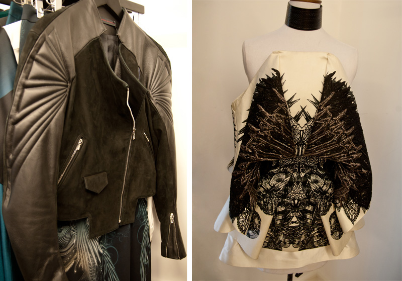 Trace Publicity Autumn Winter 2013 AW13 Press Day, Jean-Pierre Braganza quilted leather & suede jacket, Fyodor Golan Embellished dress