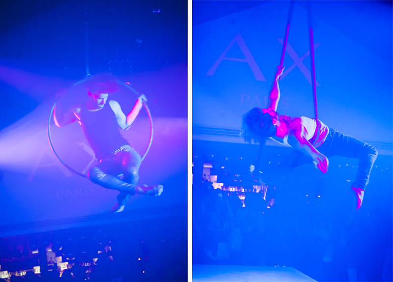 AX Paris & E-Tail Webstores Blogger Party Event at Circus Covent Garden, Performance, Fire, Dancing, Girls, boy, acrobat, hoop, silk scarf, arial acrobatics,