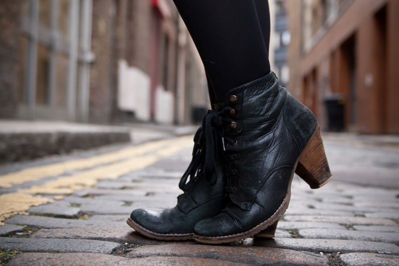 Ballad Of Candy Pop Outfit Topshop, Lace Up, Ankle Boots, Battered, Worn, Distressed