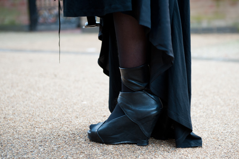 Gothic Street Style Outfit FAIIINT - ASOS Maxi Dress, Rick Owens Cut Out Wedges